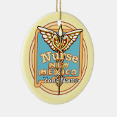 New Mexico Nurse Caduceus Keramisch Ornament (Rechts)