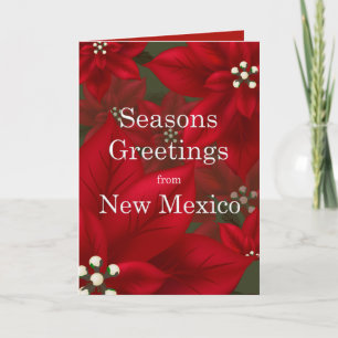 New Mexico Poinsettia Seasons Greetings Kerstmis Feestdagen Kaart