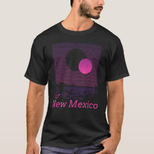 New Mexico Retro  Mountain Grid 80s 90s Aes T-shirt