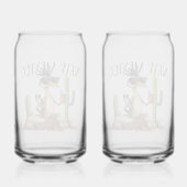 New Mexico Roadrunner having a beverage Blikvorm Glas (Achterkant)