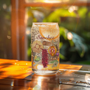 New Mexico Rood Chili Pinõn Zia Hete Luchtballon Blikvorm Glas