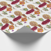 New Mexico Rood Chili Pinõn Zia Hete Luchtballon Cadeaupapier (Hoek)