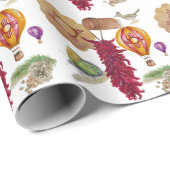 New Mexico Rood Chili Pinõn Zia Hete Luchtballon Cadeaupapier (Rol Hoek)