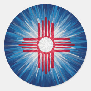 New Mexico rood wit en blauw Ronde Sticker