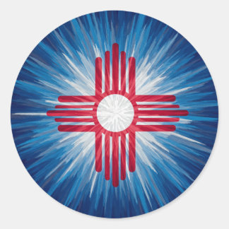 New Mexico rood wit en blauw Ronde Sticker