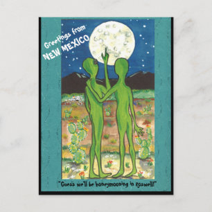New Mexico Roswell Aliens Fun Designer Briefkaart