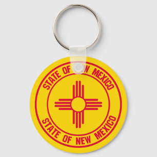 New Mexico Round Embleem Sleutelhanger