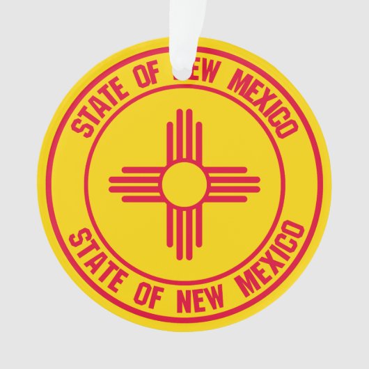 New Mexico Round Emblem Ornament (voorkant)