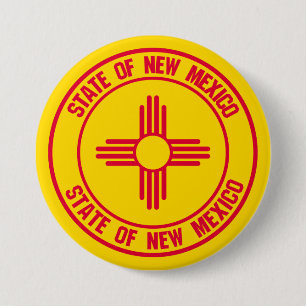 New Mexico Round Emblem Ronde Button 7,6 Cm