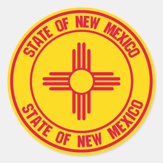 New Mexico Round Emblem Ronde Sticker (Voorkant)