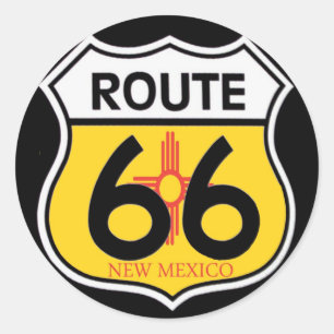 New Mexico Route 66 Shield Ronde Sticker