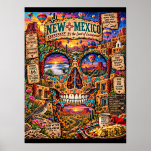 New Mexico Schedel Art Print Staat van Mind