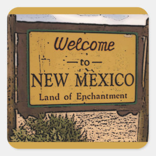 New Mexico staat welkom artistieke teken stickers