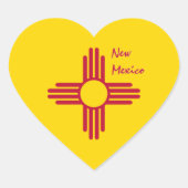 New Mexico Sticker, Hart, Patriottische Mexicaanse Hart Sticker (Voorkant)