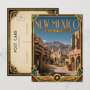 New Mexico Vintage Art Deco Gouden Tijdperk Briefkaart
