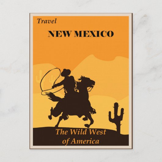 New Mexico Vintage Travel Briefkaart (Voorkant)