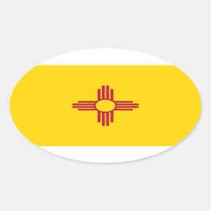 New Mexico* vlag Euro-achtige ovaal Ovale Sticker