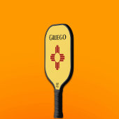 New Mexico vlag met Zia symbool Pickleball Paddle