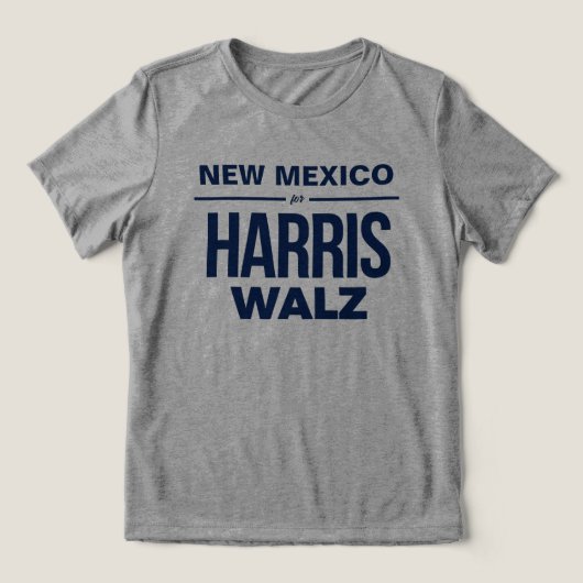 New Mexico voor Harris Walz Tri-Blend Shirt (Design voorkant)