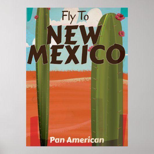 New Mexico, VS Oude reisposter. Poster (Voorkant)
