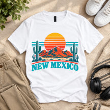 New Mexico Woestijn Zonsondergang Retro T-Shirt