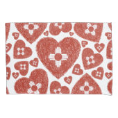 New Mexico Zia Heart Red White Kussensloop (Voorkant-Links)