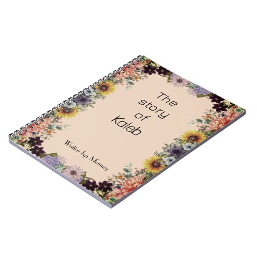 New Mommy's Journal Custom Personalized Spiral  (Côté gauche)