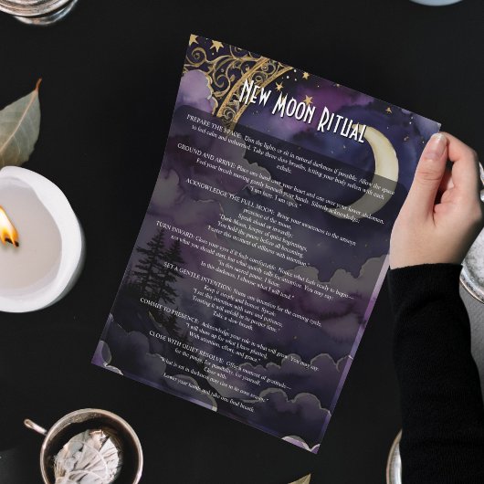 New Moon Ritual Pagan Prayer Book of shadows Poster
