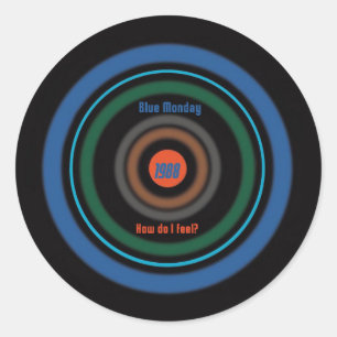 New Order Blue Maandag Britse 80's Ronde Sticker