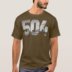 New Orleans 504 Area Code Skyline Louisiana Vintag T-shirt