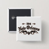 New Orleans 504 Vierkante Button 5,1 Cm (Voorkant /achterkant)