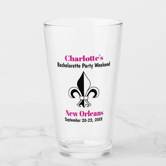 New Orleans Bachelorette Party Favor Trip Pint Glas (Voorkant)