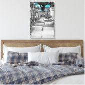 New Orleans blauw Canvas Afdruk (Insitu (Slaapkamer))