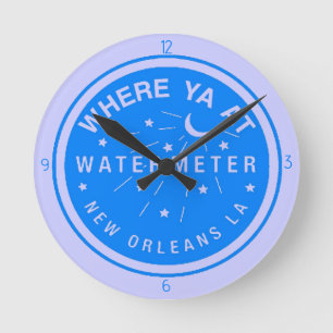 New Orleans Blue Water Meter Clock Ronde Klok