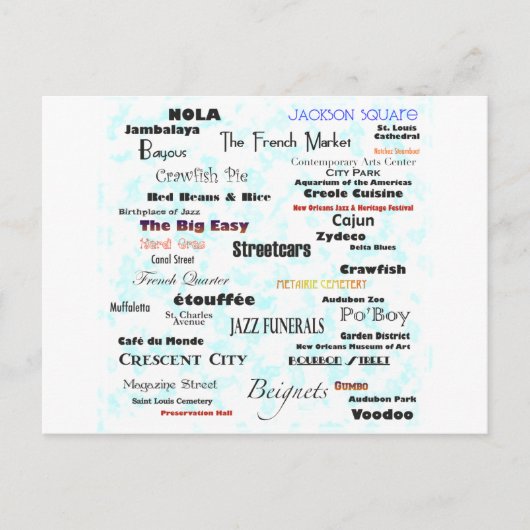 New Orleans Briefkaart (Voorkant)