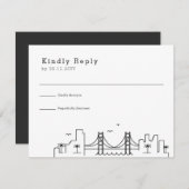 New Orleans bruiloft | Gestileerde Skyline RSVP (Voorkant / Achterkant)