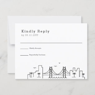 New Orleans bruiloft   Gestileerde Skyline RSVP Kaartje