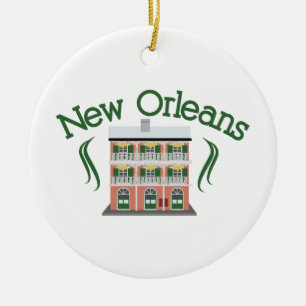 New Orleans Building Keramisch Ornament