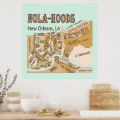 New Orleans Buurt Map, NOLA_HOODS Poster (Keuken)