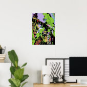 New Orleans Cathedral en Banana Trees Poster (Thuiskantoor)