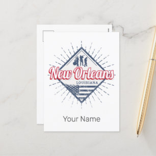 New Orleans City Louisiana Verenigde Staten Vintag Feestdagenkaart
