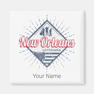 New Orleans City Louisiana Verenigde Staten Vintag Magneet