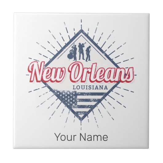 New Orleans City Louisiana Verenigde Staten Vintag Tegeltje (Voorkant)