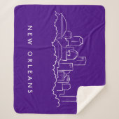 New Orleans City Skyline Sherpa Deken (Voorkant)