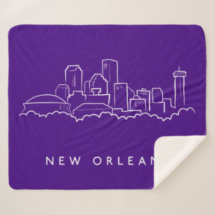 New Orleans City Skyline Sherpa Deken