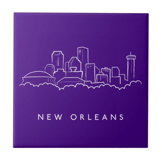 New Orleans City Skyline Tegeltje (Voorkant)