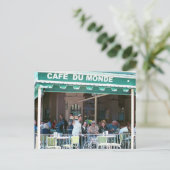 New Orleans Coffee en Beignets Briefkaart (Staand voorkant)