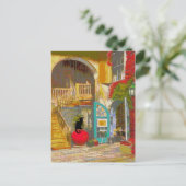 New Orleans Courtyard Black Cat Briefkaart (Staand voorkant)