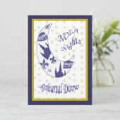New Orleans Crescent Moon Rehearsal Dinner Invite Kaart (Staand voorkant)