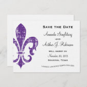 New Orleans | Datum opslaan | Paars Save The Date (Voorkant / Achterkant)
